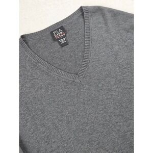 JO S A BANK Signature Collection Mens XL V Neck Sweater‎ 100% Pima Cotton Gray